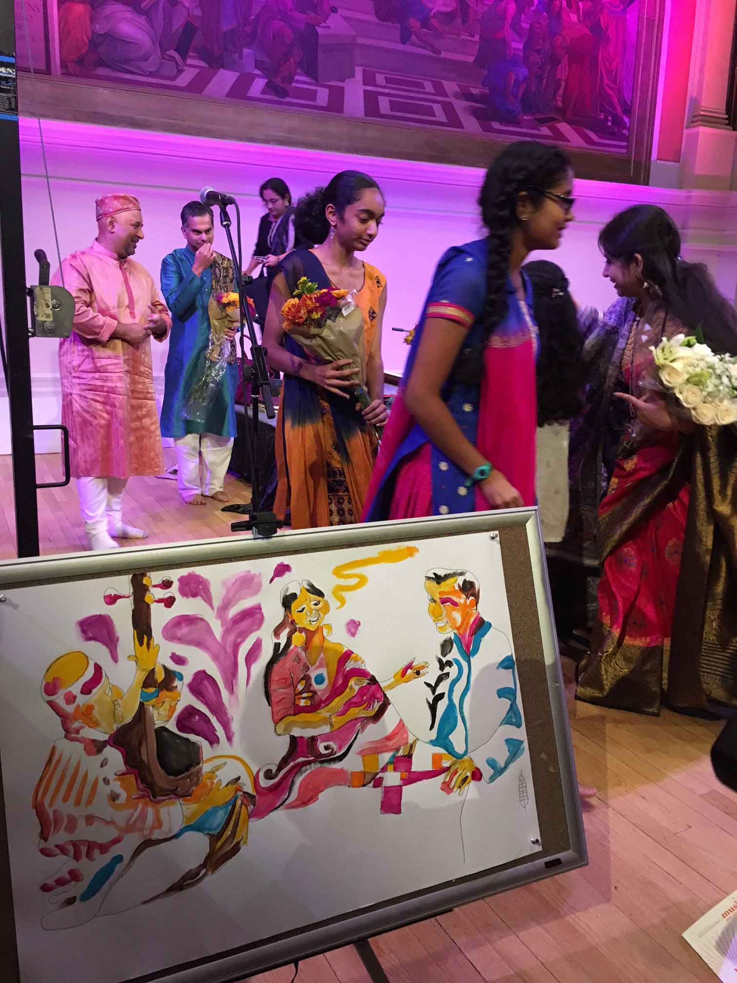 Live painting at the UVA Indian classical night
